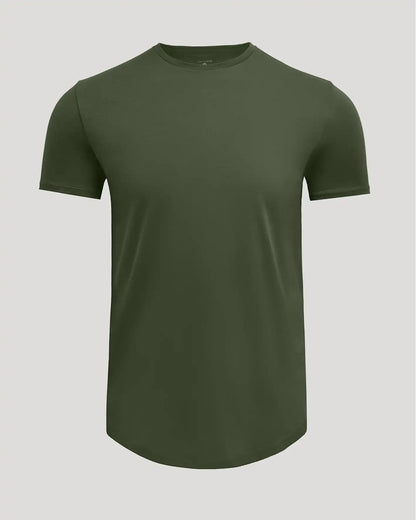 Grove Pima Cotton Blend Curved Hem Crew