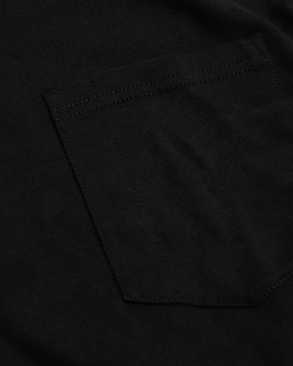 Black Heavyweight Long Sleeve Pocket Crew 4-Pack
