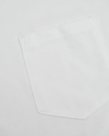 White Tall Heavyweight Long Sleeve Pocket Crew