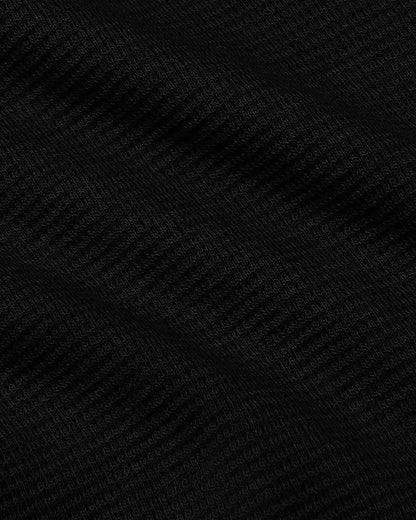 Womens Black Waffle Long Sleeve Henley & Waffle Leg Pant 2-Pack