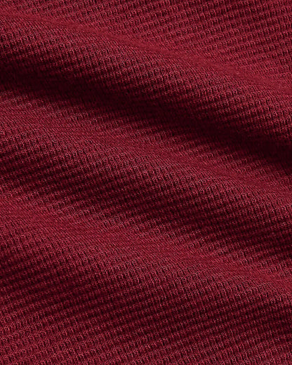 Womens Dark Maroon Waffle Wide Leg Pants