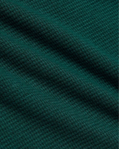 Womens Deep Emerald Waffle Wide Leg Pants
