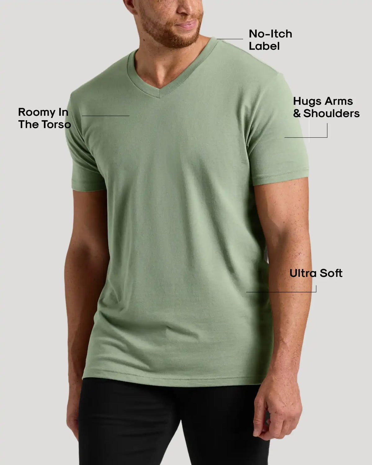 Sage Green Tall Short Sleeve V-Neck