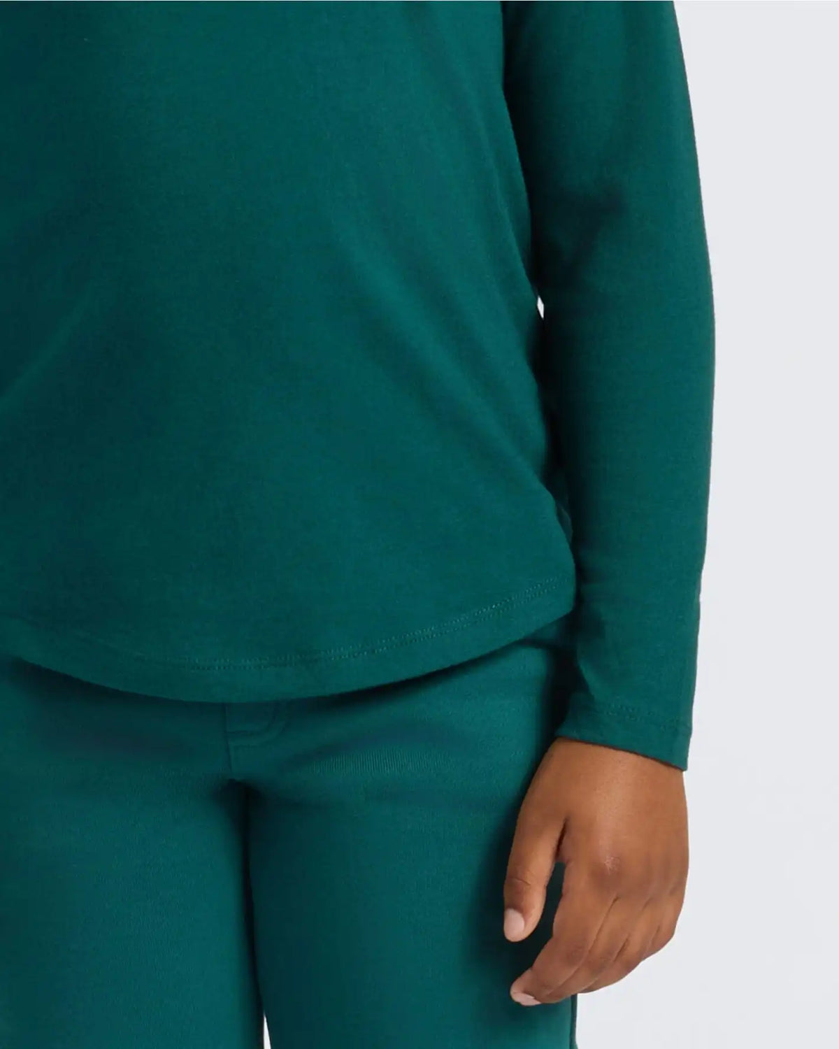 Boys' Deep Emerald Classic Long Sleeve Crew Neck