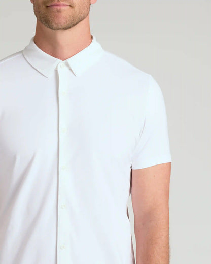White Short Sleeve Comfort Knit Shirt
