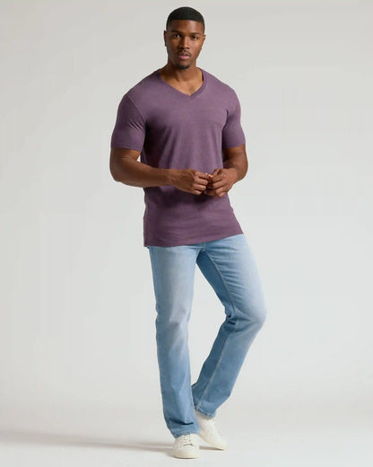 Dark Heather Plum Tall Classic V-Neck