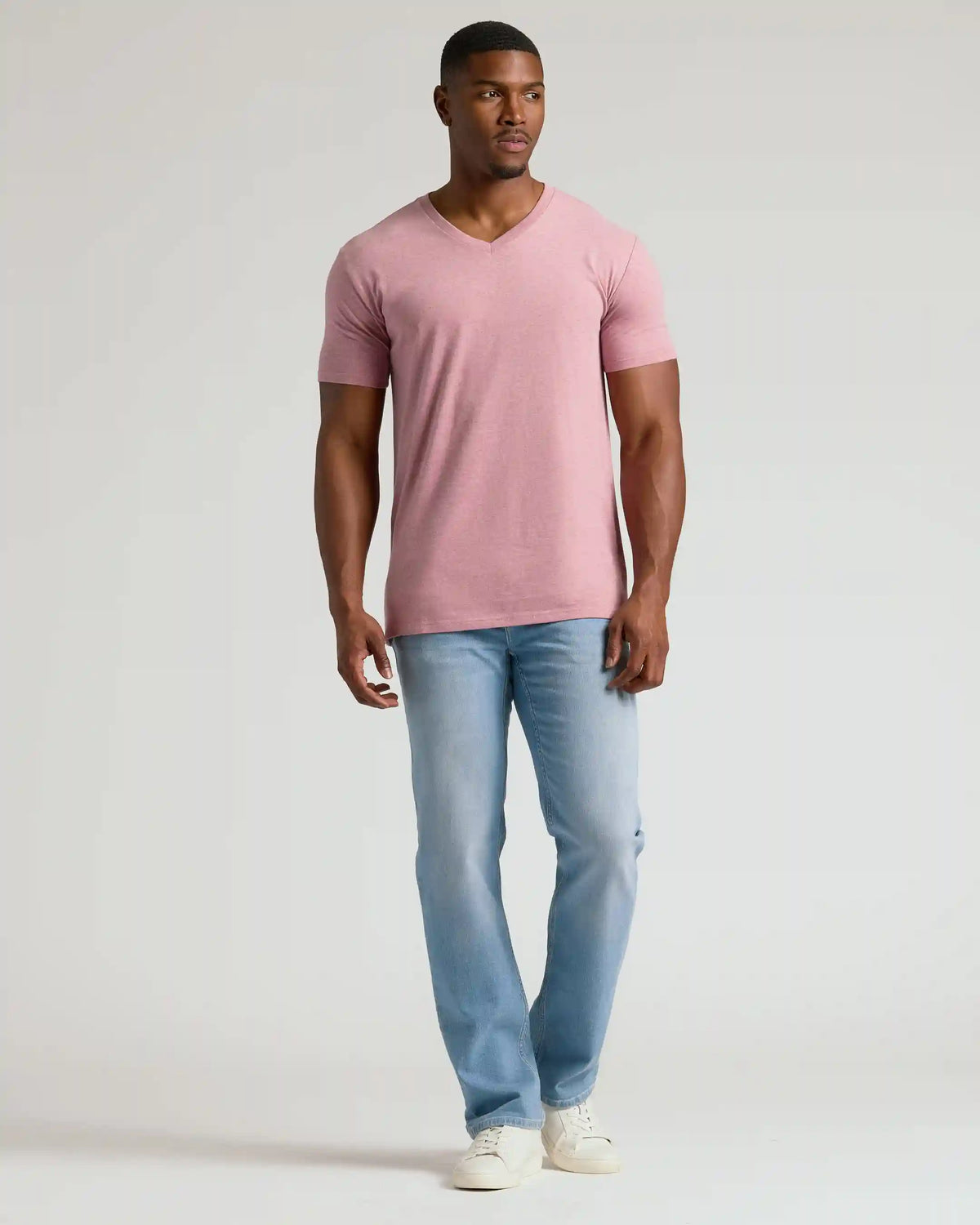 Light Heather Boysenberry Tall Classic V-Neck