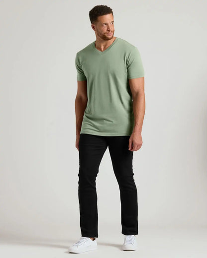 Sage Green Tall Short Sleeve V-Neck