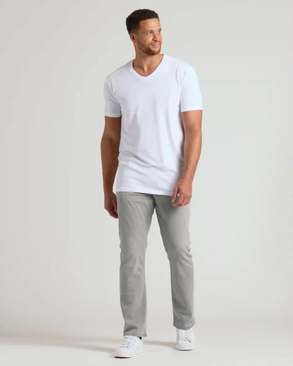 White Tall Short Sleeve Classic V-Neck