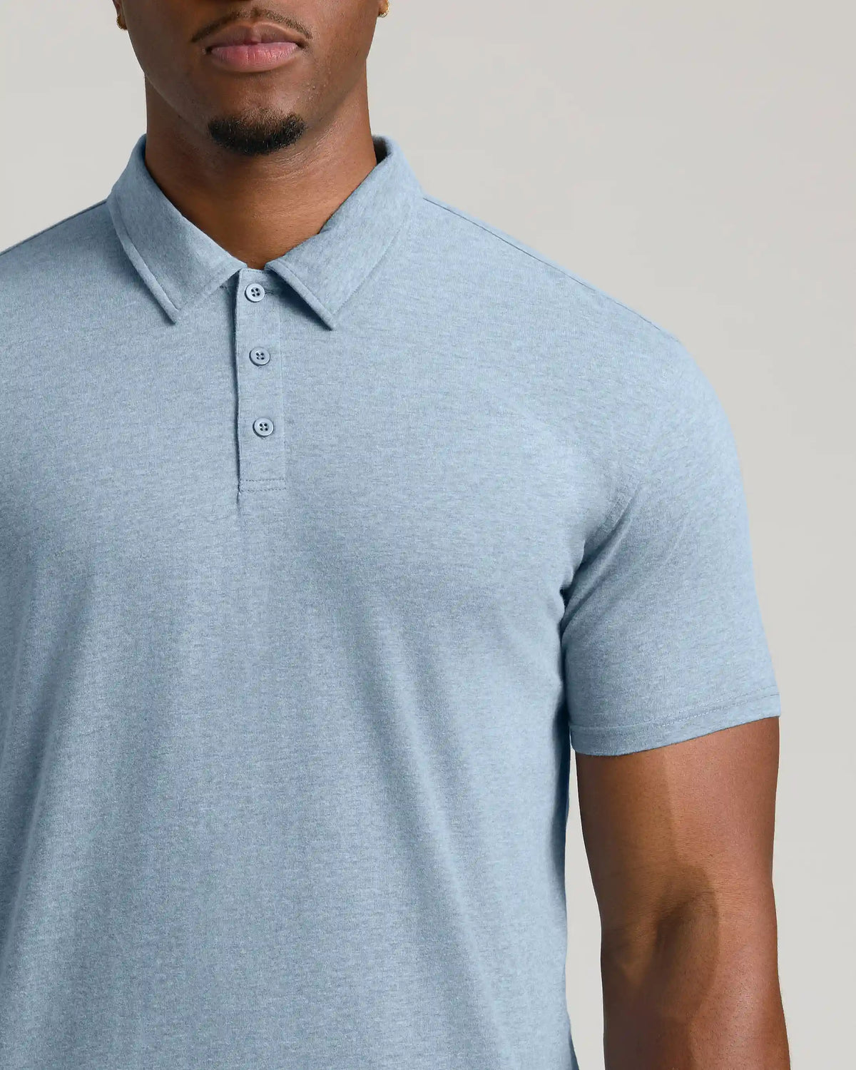 Heather Indigo Short Sleeve Tall Polo