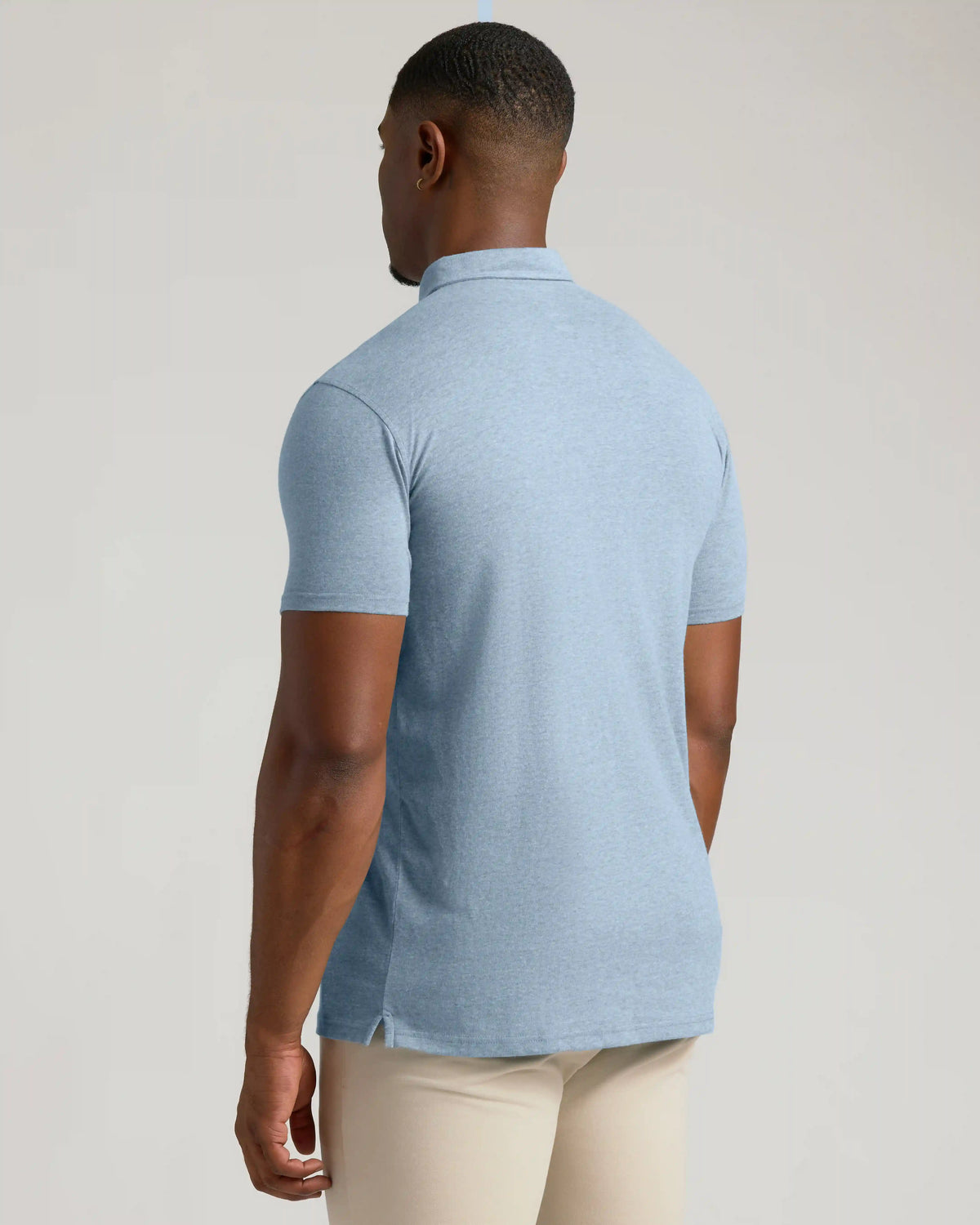 Heather Indigo Short Sleeve Tall Polo