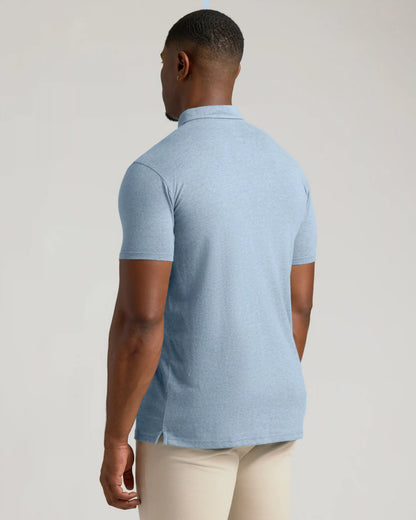 Heather Indigo Short Sleeve Tall Polo
