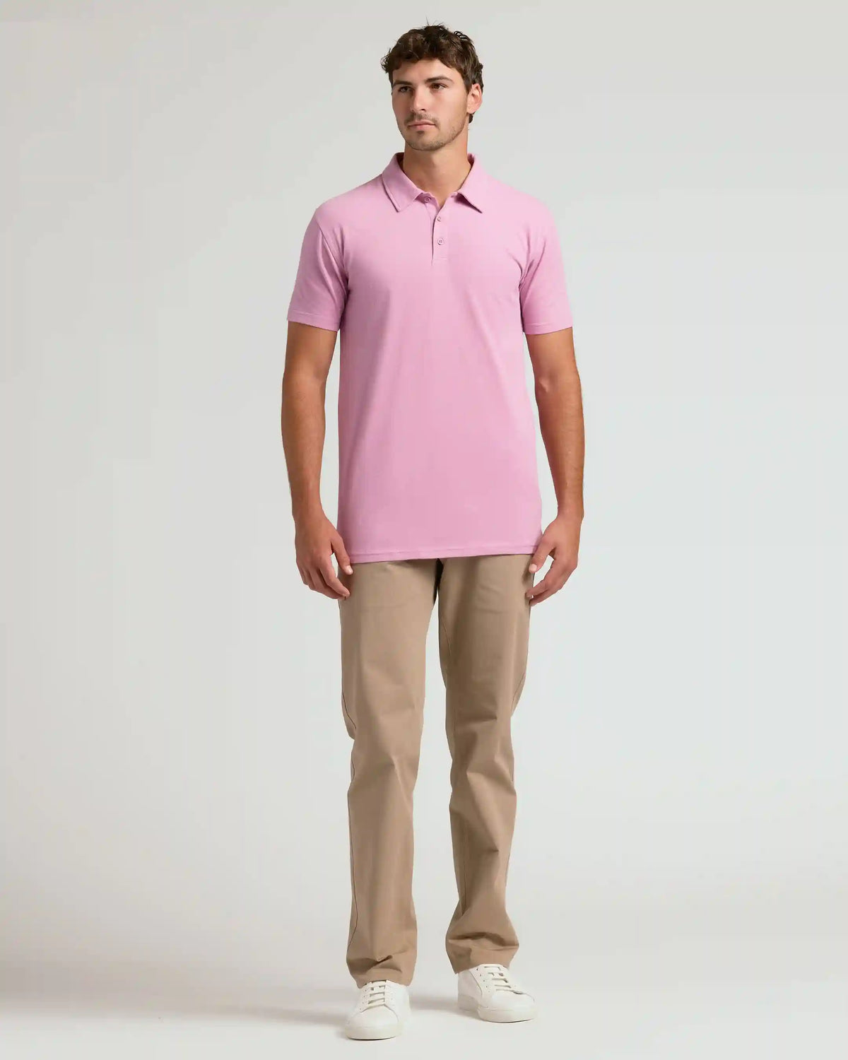 Heather Mauve Short Sleeve Tall Polo