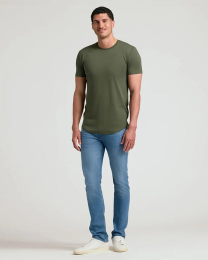 Grove Tall Pima Cotton Blend Curved Hem Crew