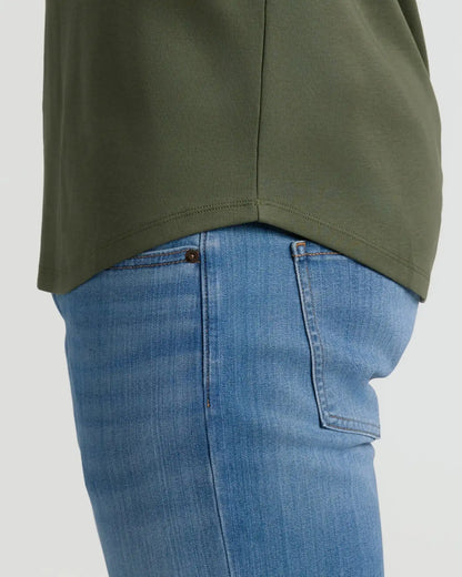 Grove Tall Pima Cotton Blend Curved Hem Crew