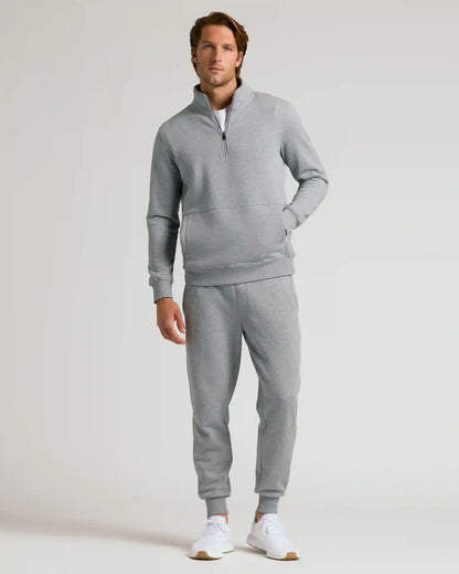 Dark Heather Gray Quarter Zip Fleece Sweatshirt