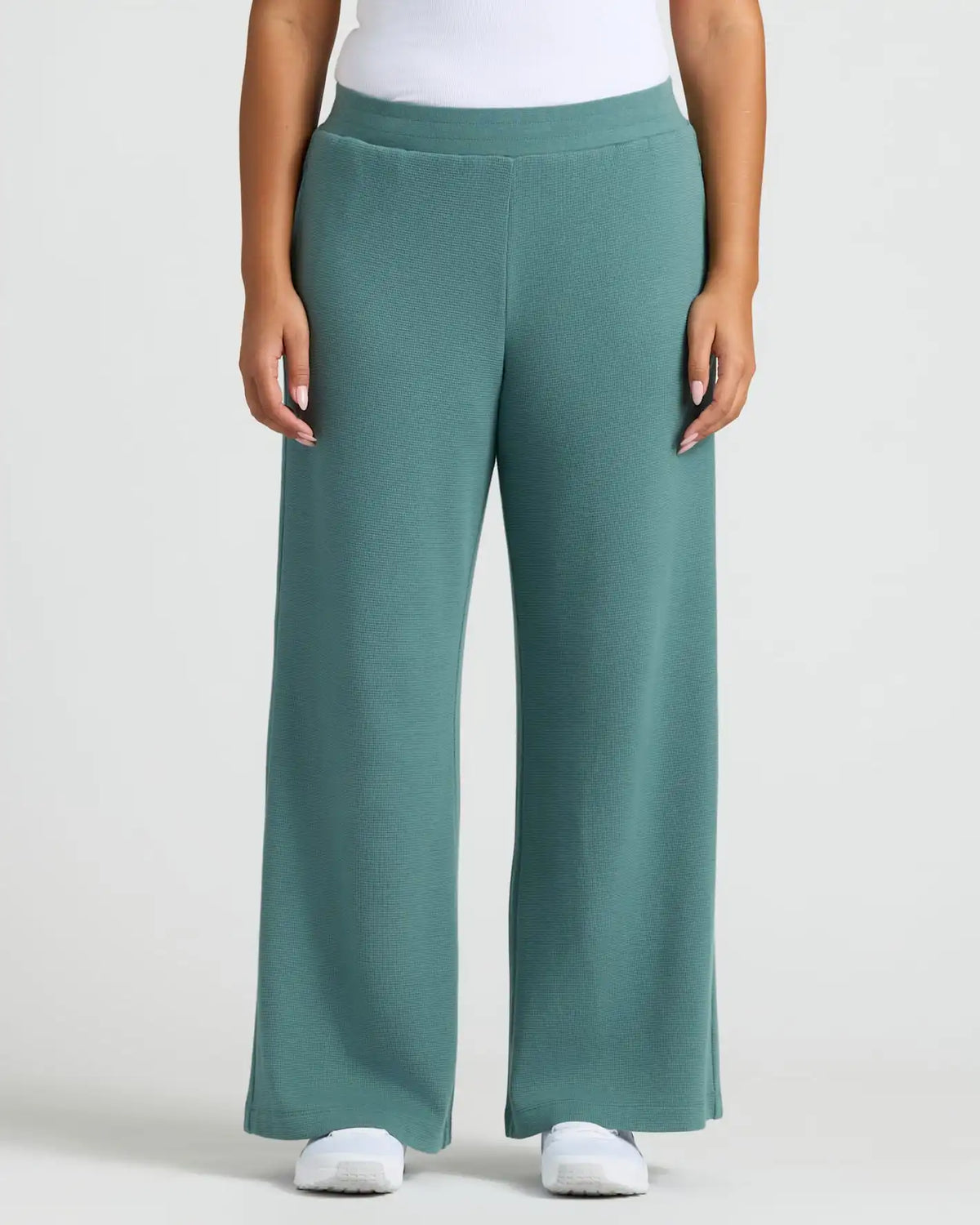 Womens Stormcloud Waffle Wide Leg Pants